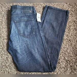 NWT AG Adriano Goldschmied Dark Wash Cotton Straight Fit Jeans Men's 32W 35L